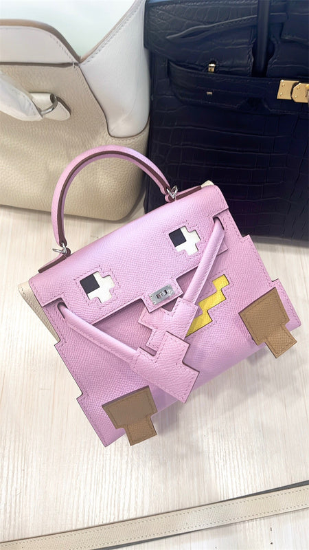 Understated bag shown from front angle