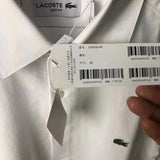 Full styled look of Lacoste luxury clothing with monogram-inspired silhouette