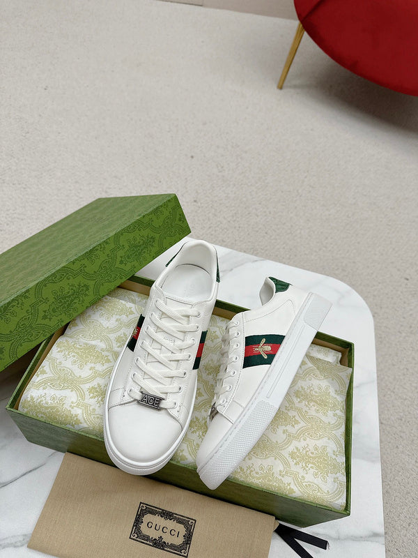 Gucci bold contrast luxury sneakers view 8 breathable knit upper