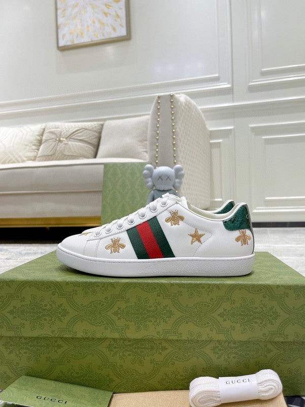 Gucci clean off-white luxury sneakers view 8 bold athletic profile
