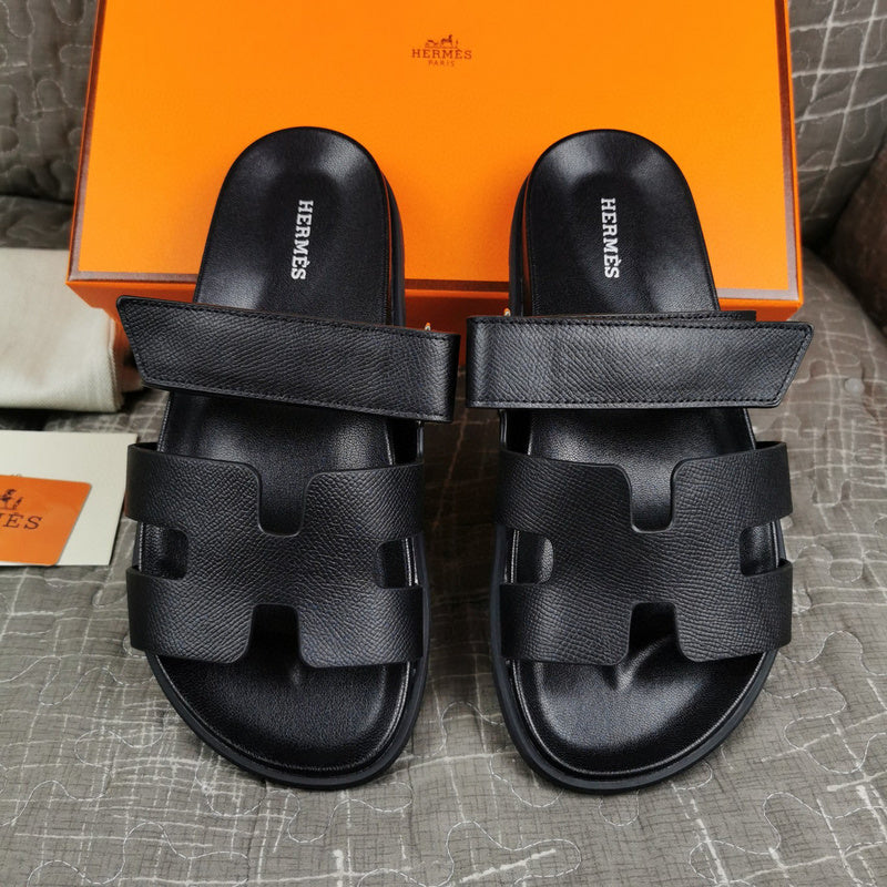 Hermès Tan Crisscross Strap Sandals - Angled View
