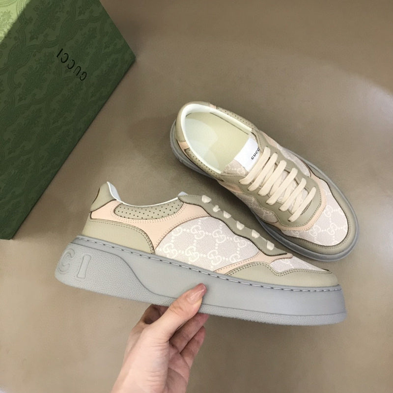 Gucci Luxury sneakers in tonal black classic court silhouette front view