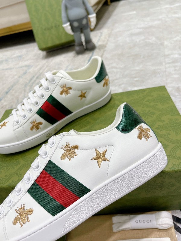 Gucci clean off-white luxury sneakers view 4 bold athletic profile