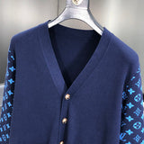 Front view of Louis Vuitton luxury clothing with signature branding