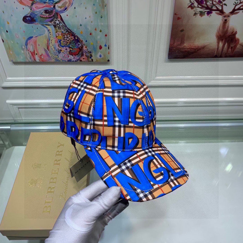 Angled view of Burberry unisex cap