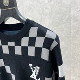 Full styled look of Louis Vuitton luxury clothing with logo-detail design