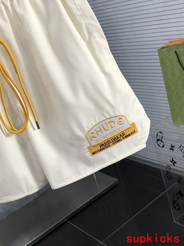Front view of Rhude luxury clothing with streetwear-inspired cut