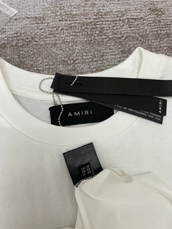 Close-up of Amiri t-shirt craftsmanship