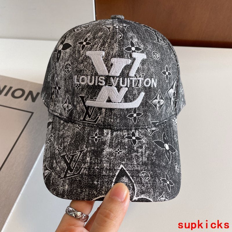 Close-up detail view of Louis Vuitton unisex cap