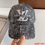 Close-up detail view of Louis Vuitton unisex cap