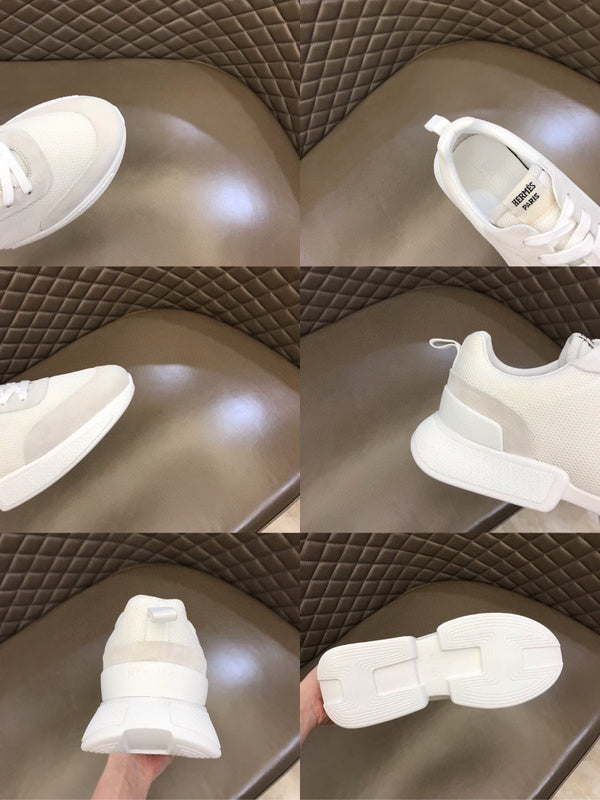 Hermès Camel High-Top Sneakers - Angled View