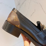 Close-up of Louis Vuitton shoes craftsmanship