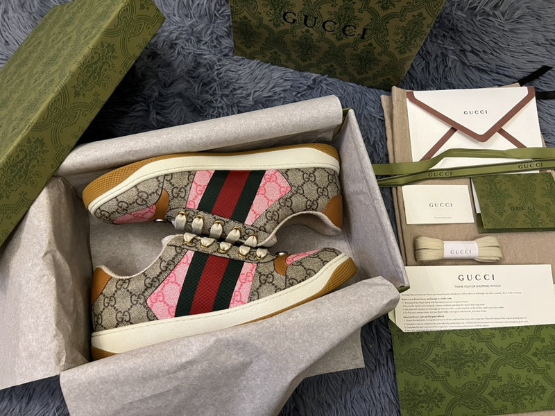 Gucci fresh white-and-black luxury sneakers view 10 signature lace-up style