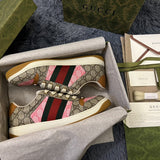 Gucci fresh white-and-black luxury sneakers view 10 signature lace-up style