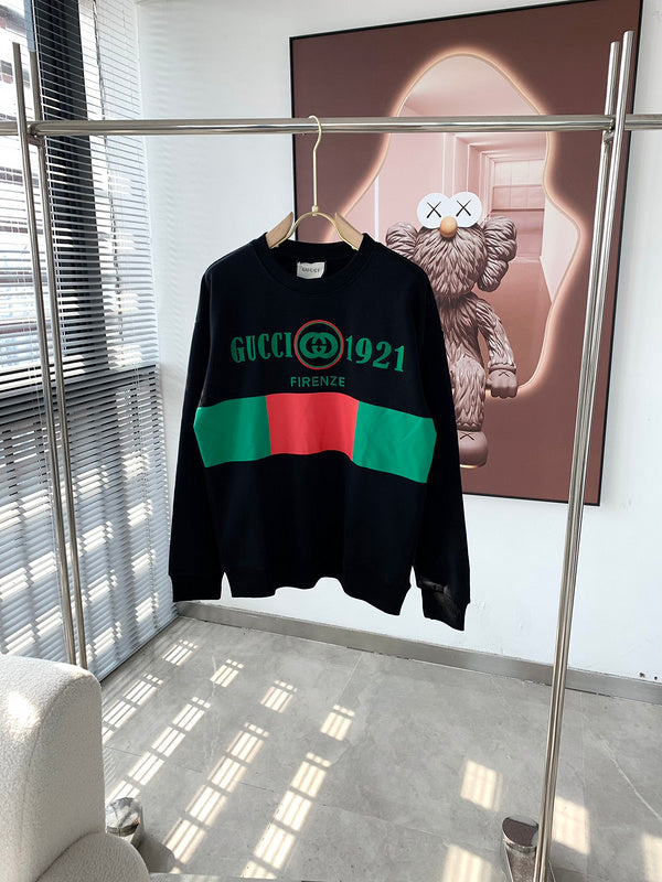 Side profile of Gucci luxury clothing with monogram-inspired silhouette