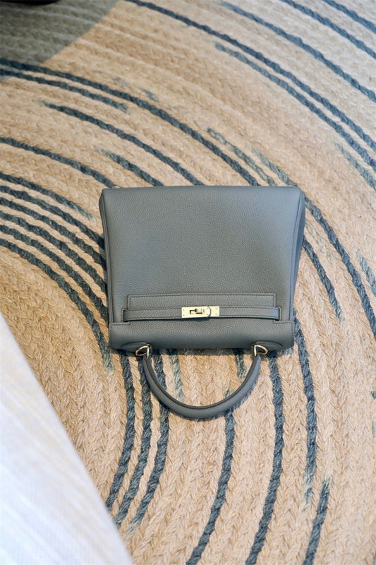  classic structured bag detail view showing craftsmanship