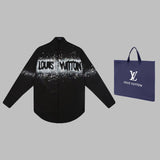 Back view of Louis Vuitton luxury clothing with monogram-inspired silhouette