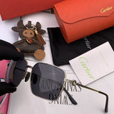 Close-up detail view of Cartier unisex sunglasses