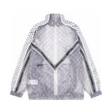 Side profile of Louis Vuitton luxury clothing with monogram-inspired silhouette