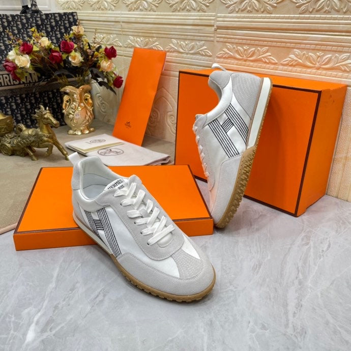 Hermès Camel Pointed-Toe Flats - Side Profile View