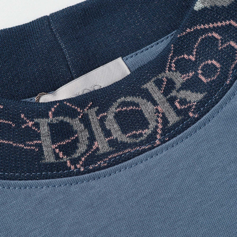 Close-up detail shot of Louis Vuitton cotton t-shirt with contemporary cut