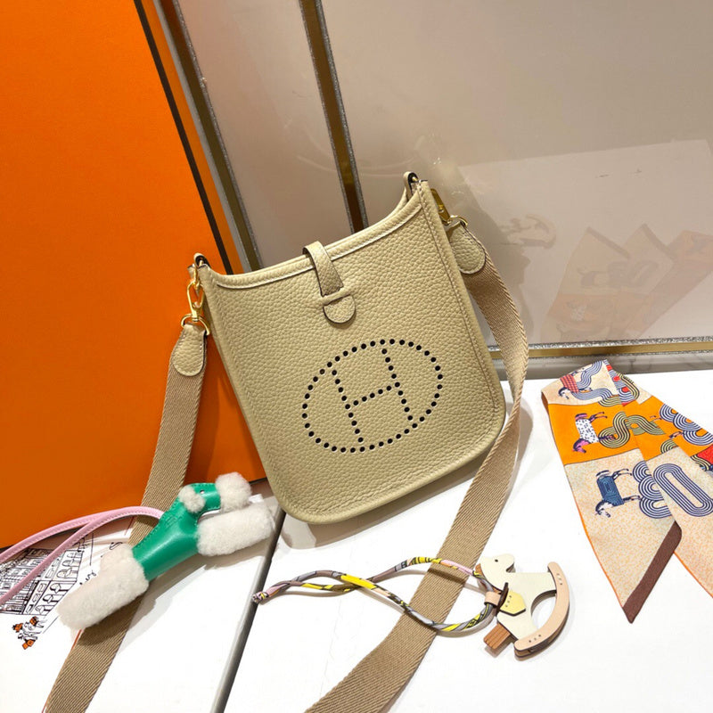Side view of minimalist structured handbag