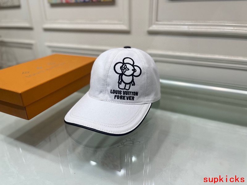 Close-up detail view of Louis Vuitton unisex cap
