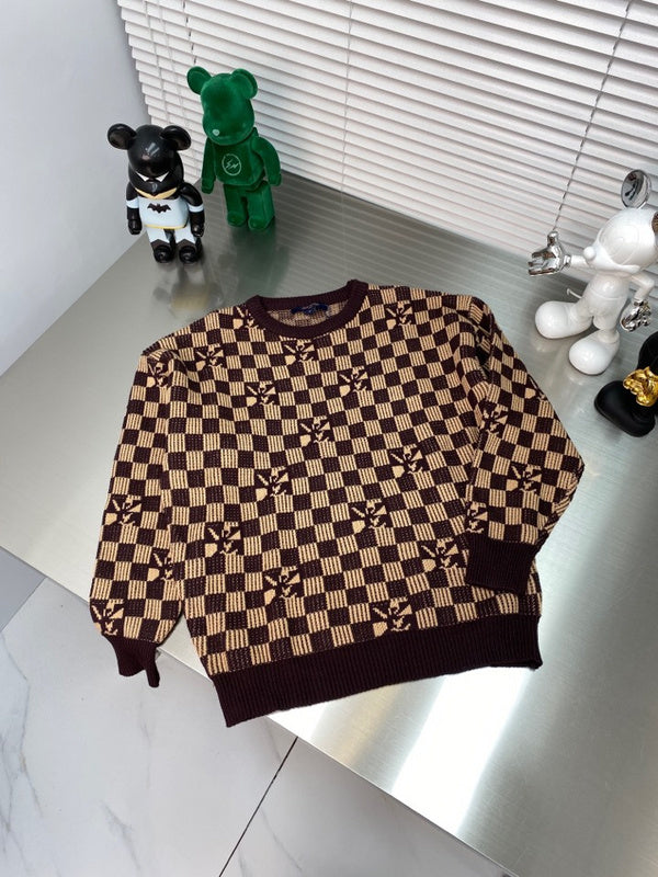 Back view of Louis Vuitton luxury clothing with monogram-inspired silhouette