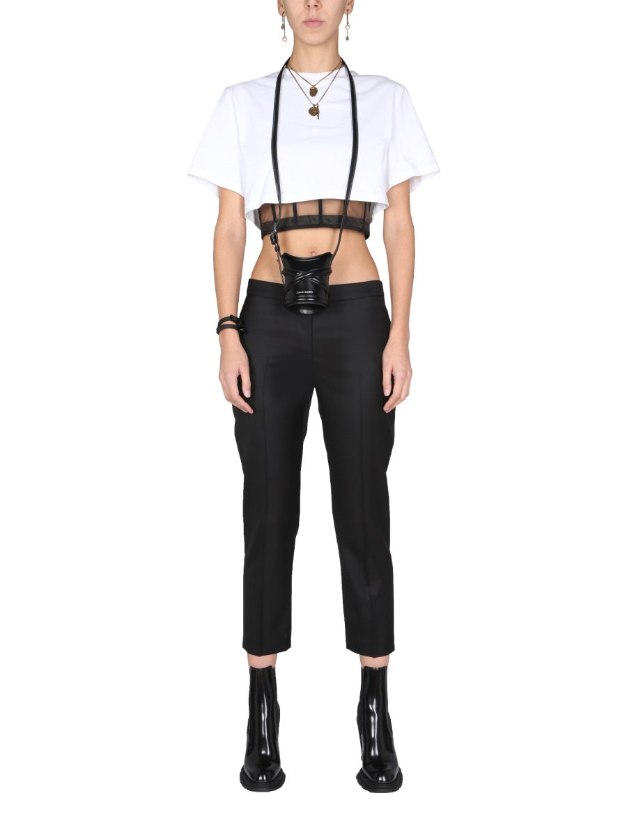 Alexander McQueen Pants? Alexander Mcqueen Women Cropped Trousers Premium Designer Casual Trousers