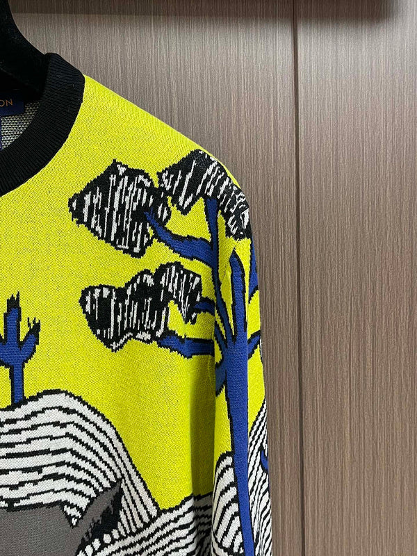 Full styled look of Louis Vuitton luxury clothing with logo-detail design