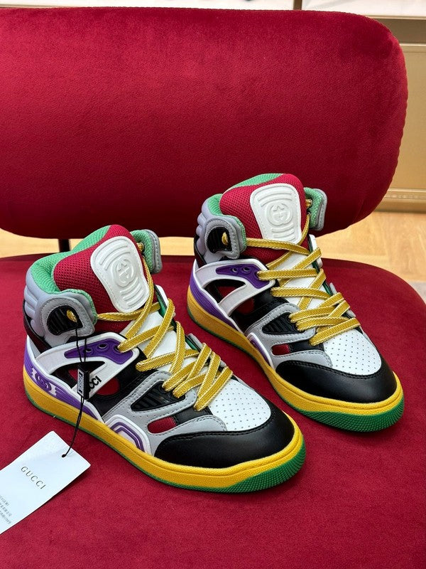 Gucci stone beige luxury sneakers view 9 bold athletic profile