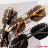 Close-up detail view of Cartier unisex sunglasses