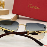 Close-up detail view of Cartier unisex sunglasses