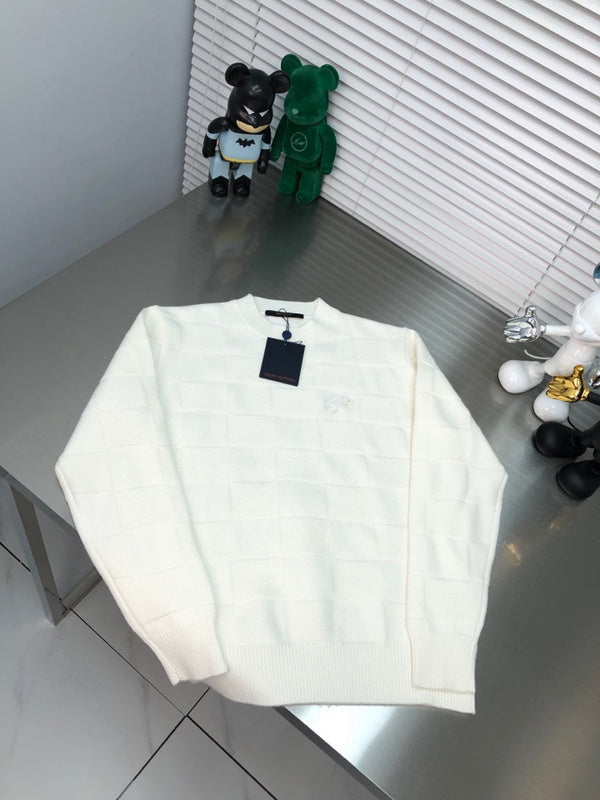Back view of Louis Vuitton luxury clothing with monogram-inspired silhouette