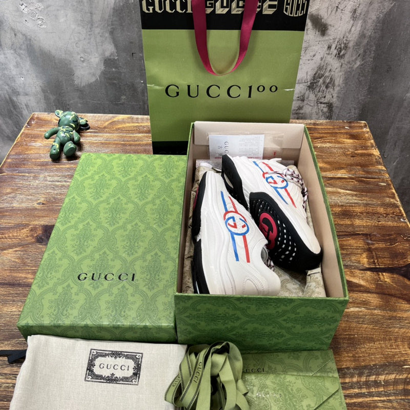 Gucci tonal black luxury sneakers view 9 chunky sole construction