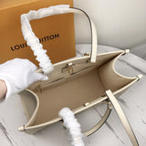 Front view of classic polished women's handbag – women's everyday handbag