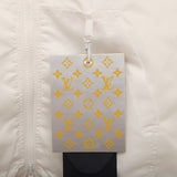 Front view of Louis Vuitton luxury clothing with logo-detail design