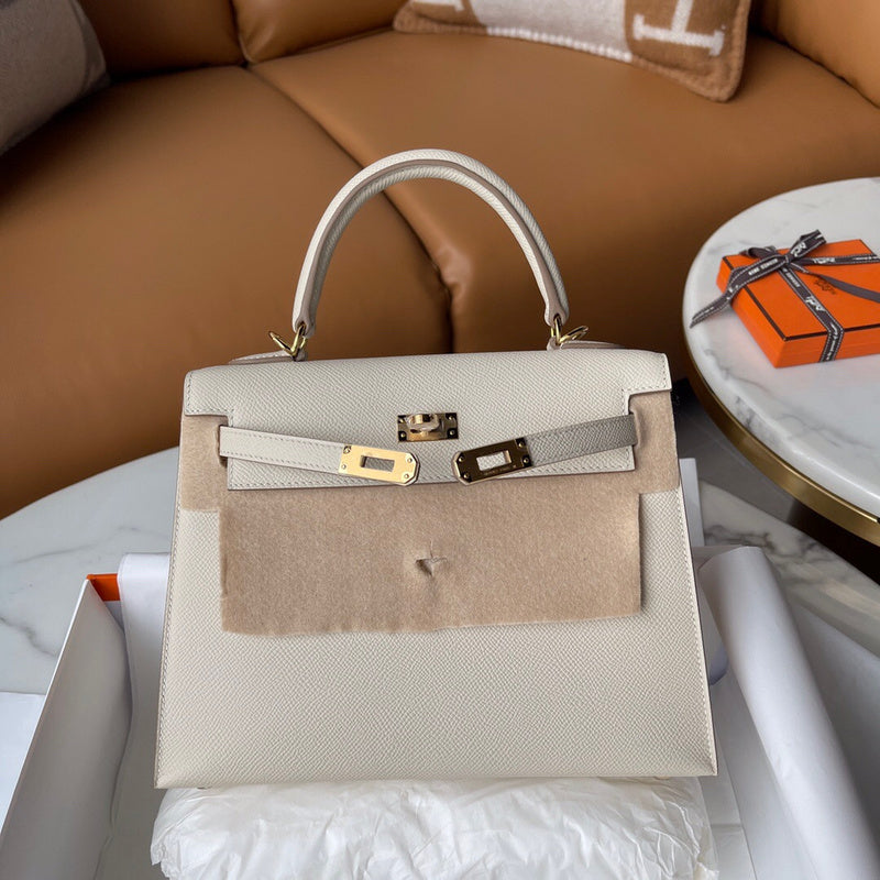 Understated bag shown from front angle