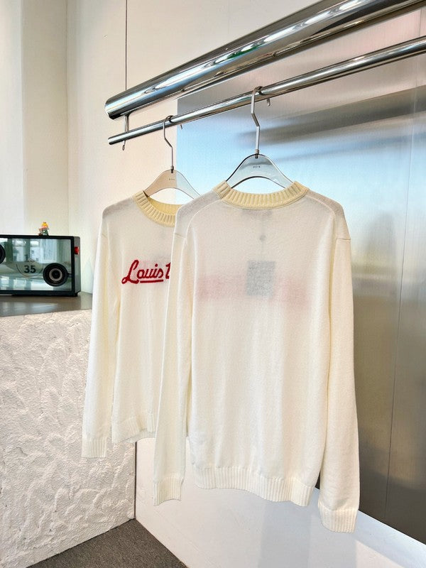 Flat lay presentation of Louis Vuitton luxury clothing with monogram-inspired silhouette
