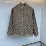 Back view of Gucci luxury clothing with monogram-inspired silhouette