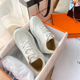 Hermès White Chunky Platform Sneakers - Lifestyle Styling Shot