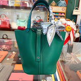 Understated bag shown from front angle