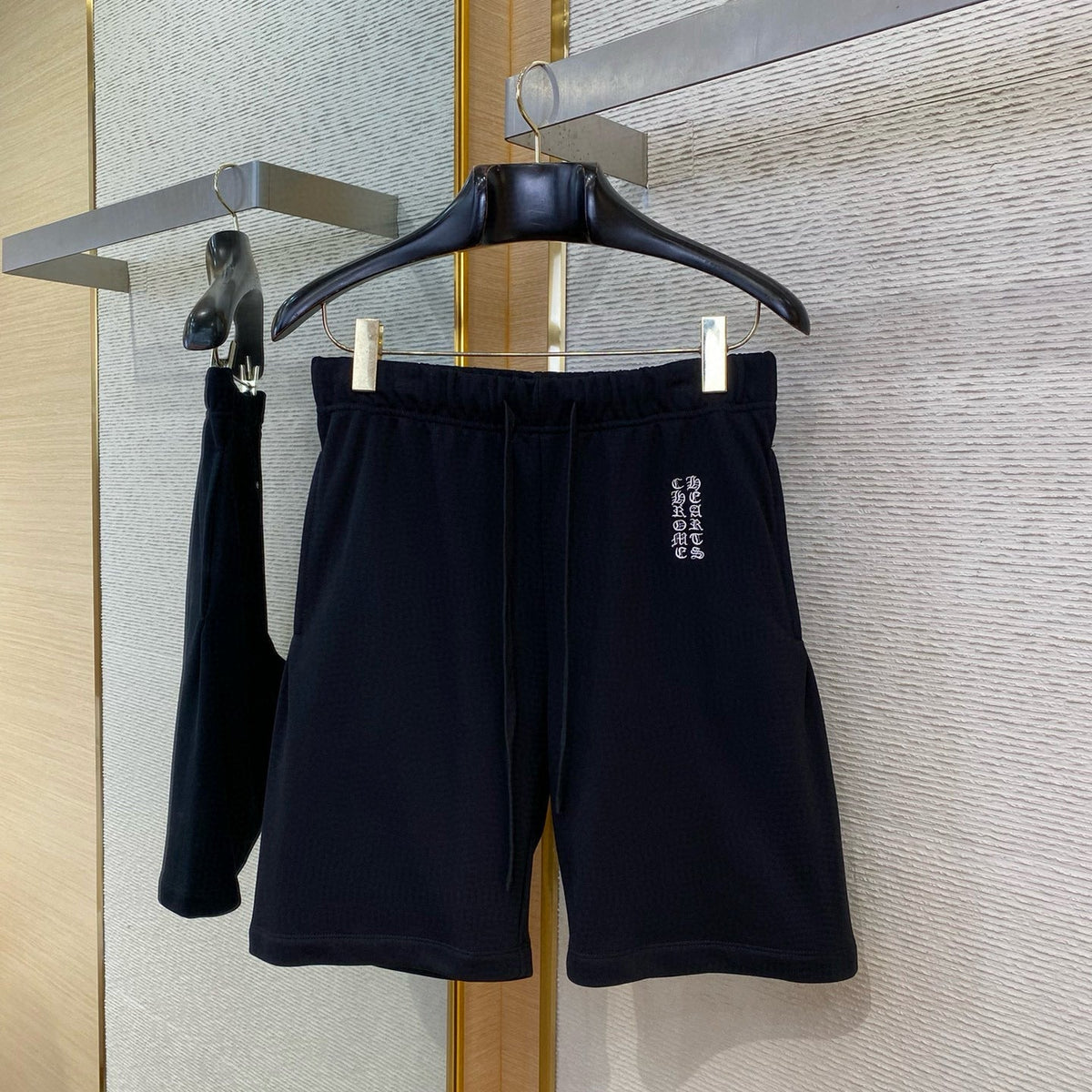Bellvora Chrome Shorts – luxury designer shorts at Bellvora