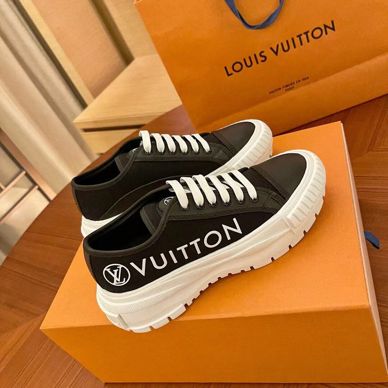Louis Vuitton Black High-Top Sneakers - Toe Detail View
