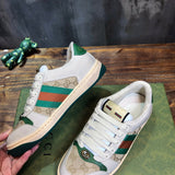 Gucci stone beige luxury sneakers view 6 bold athletic profile