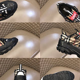 Burberry Nude High-Top Sneakers - Side Profile View