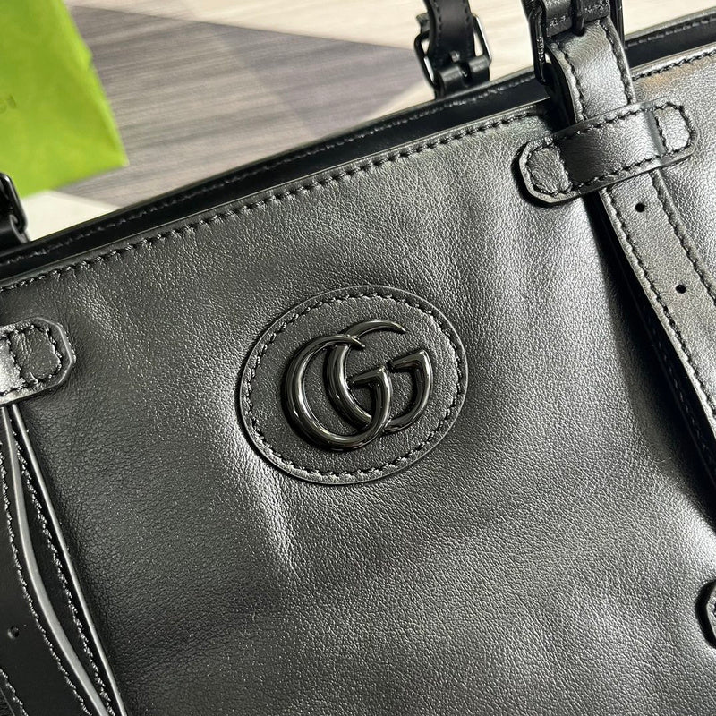 Back view of premium structured women's handbag – women's luxury handbag