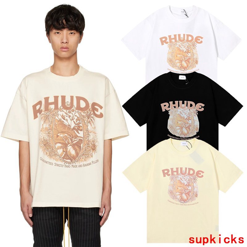 Full styled look of Rhude luxury clothing with label-forward styling