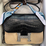 Close-up detail of structured bag design