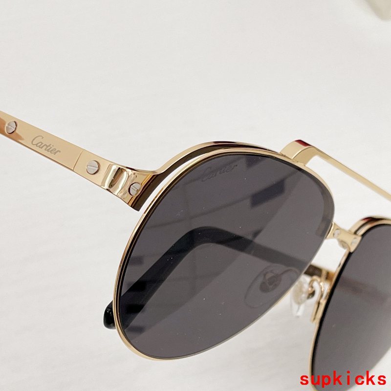 Close-up detail view of Cartier unisex sunglasses